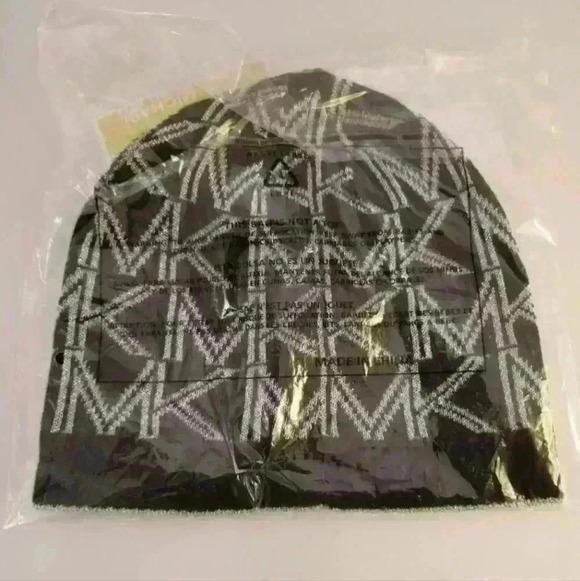 Michael Kors Women's Beanie with Metallic Logo (Black/Silver) Beanies One Size - Picture 5 of 7